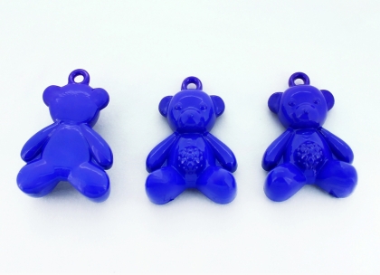 OPAQUE PLASTIC BEADS - BEAR 02 - 11x34x23mm BLUE С33 - PACKAGE 500g Hole-2.0mm (130pcs.)