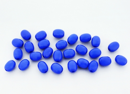 OPAQUE PLASTIC BEADS - OVAL - 8x6.5mm BLUE С33 - PACKAGE 500g Hole-2.0mm (2100pcs.)