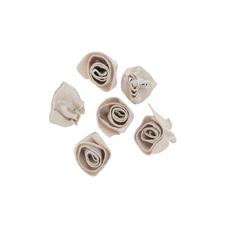 TEXTILE BEADS - SATIN - ROSE 02 - 14mm BEIGE (LIGHT) 02 - 50pcs.