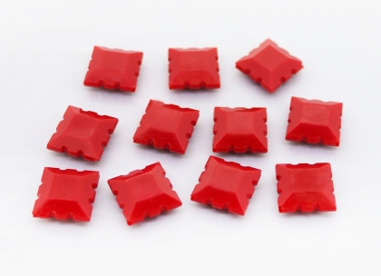 OPAQUE PLASTIC BEADS - FLAT RELIEF - 22x16x7mm RED С07 - PACKAGE 500g Hole-1.5mm (360pcs.)