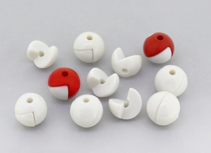 OPAQUE PLASTIC BEADS - PUZZLE 01 - BALL 12mm WHITE С01 - PACKAGE 500g Hole-2.5mm (1980pcs.)