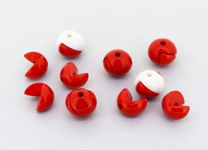 OPAQUE PLASTIC BEADS - PUZZLE 01 - BALL 12mm RED С07 - PACKAGE 500g Hole-2.5mm (970pcs.)