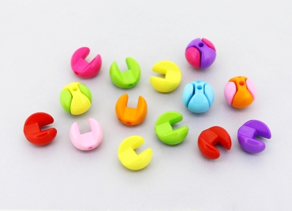 OPAQUE PLASTIC BEADS - PUZZLE 02 - BALL 11mm MIX - PACKAGE 500g Hole-1.8mm (1300pcs.)