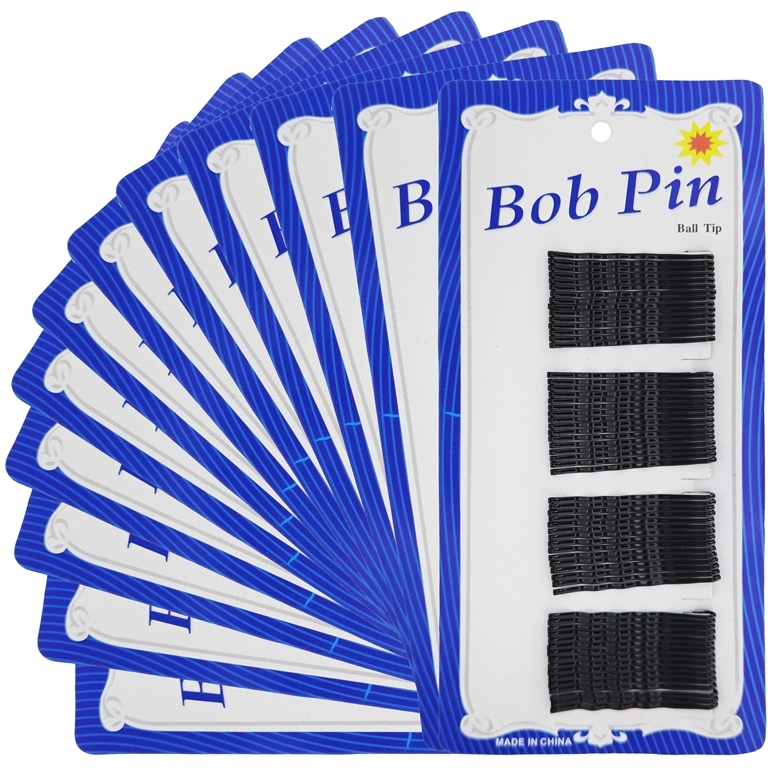 METAL ELEMENTS - BOBBY PIN - 40mm BLACK - PACKAGE  (12x60pcs.)