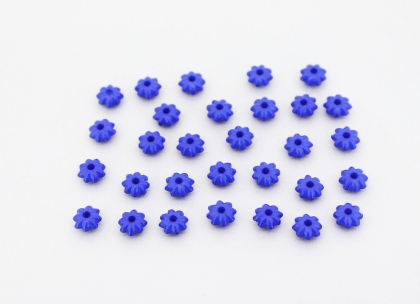 OPAQUE PLASTIC BEADS - WASHER FLOWER - 3x6mm BLUE С33 - 50g Hole-1.5mm (810pcs.)