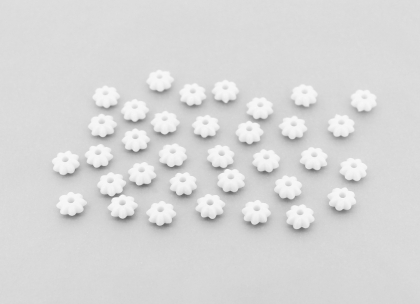 OPAQUE PLASTIC BEADS - WASHER FLOWER - 3x6mm WHITE С01 - 50g Hole-1.5mm (810pcs.)