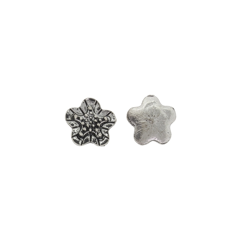 METAL BEADS FOR GLUING - FLOWER 05 - 14x14x3mm NICKEL - PACKAGE 100pcs.