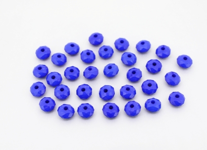 OPAQUE PLASTIC BEADS - WASHER FACETED - 5x8mm BLUE С33 - 50g Hole-2.0mm (270pcs.)