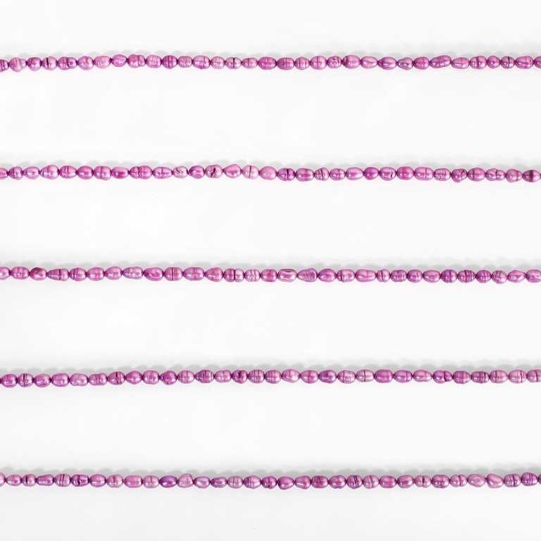 FRESHWATER PEARL BEADS - MODEL 01 - 5x7mm PURPLE 03 - PACKAGE (5x60pcs.) Hole-0.8mm