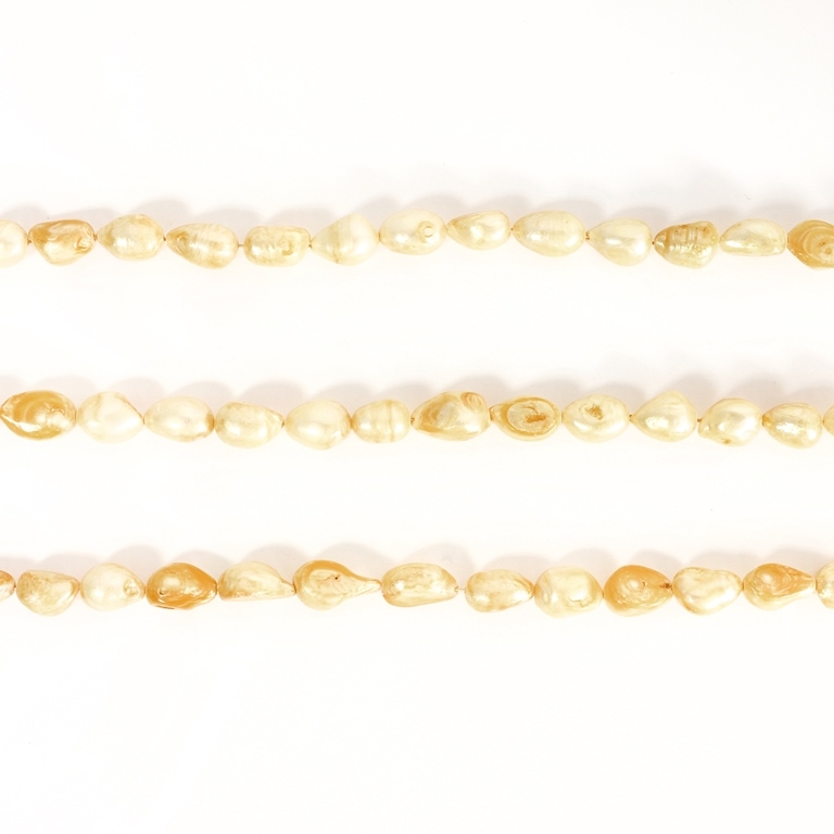 FRESHWATER PEARL BEADS - MODEL 03 - 12x16mm ORANGE (LIGHT) 30 - PACKAGE (3x25pcs.) Hole-0.8mm