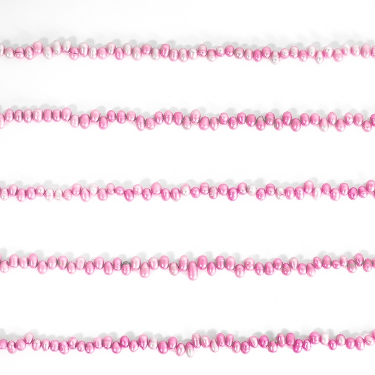 FRESHWATER PEARL BEADS - MODEL 04 - 7x5mm CYCLAMEN (LIGHT) 36 - PACKAGE (5x90pcs.) Hole-0.8mm