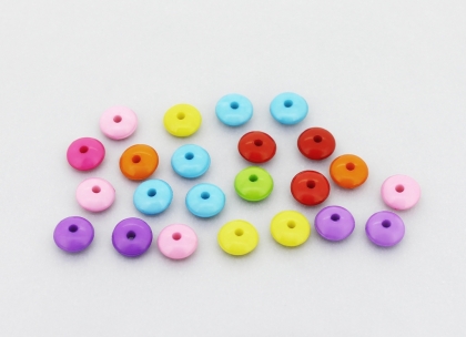 OPAQUE PLASTIC BEADS - WASHER - 3.5x8mm MIX - PACKAGE 500g Hole-1.8mm (3800pcs.)