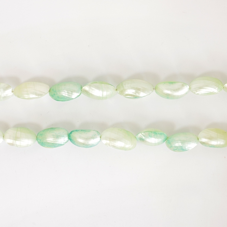 MOTHER OF PEARL BEADS - SEA SHELLS - 25x15x13mm MINT 91 - PACKAGE (2x16pcs.)  Hole-1.0mm