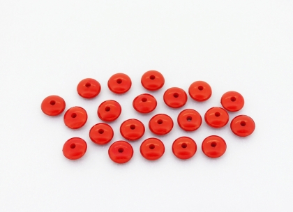 OPAQUE PLASTIC BEADS - WASHER - 3.5x8mm RED С07 - PACKAGE 500g Hole-1.8mm (3800pcs.)