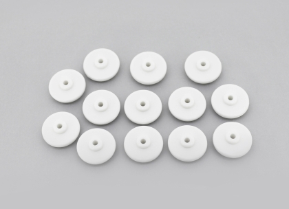 OPAQUE PLASTIC BEADS - WASHER 02 - 5.5x16mm WHITE С01 - PACKAGE 500g Hole-2.2mm (830pcs.)