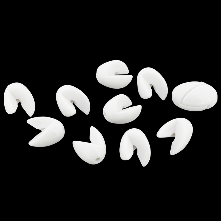 OPAQUE PLASTIC BEADS - PUZZLE 01 - ELLIPTICAL 17x11mm WHITE С01 - 50g Hole-2.0mm (82pcs.)