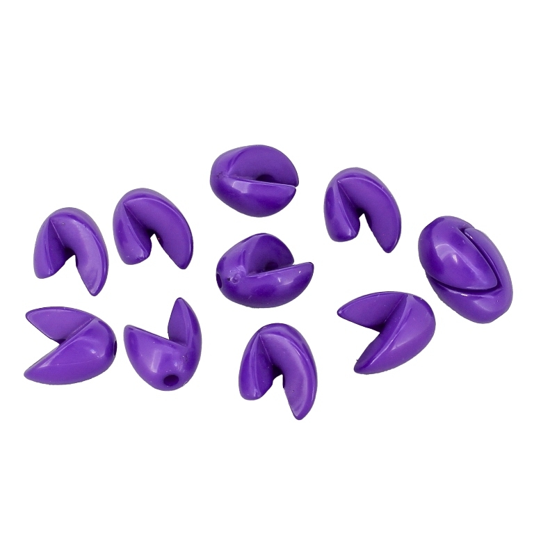 OPAQUE PLASTIC BEADS - PUZZLE 01 - ELLIPSE 17x11mm PURPLE (DARK) С14 - 50g Hole-2.0mm (86pcs.)