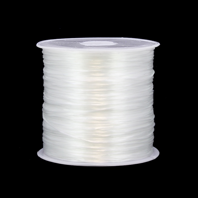 ELASTIC CRYSTAL STRING - FLAT - 0.8mm WHITE - 40meters