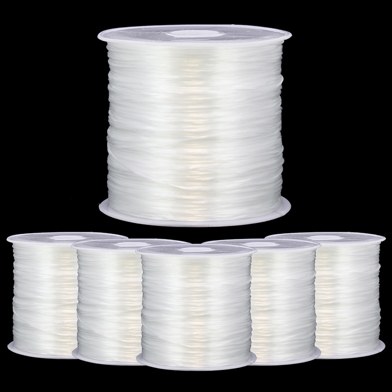 ELASTIC CRYSTAL STRING - FLAT - 0.8mm WHITE - PACKAGE (25x40meters)