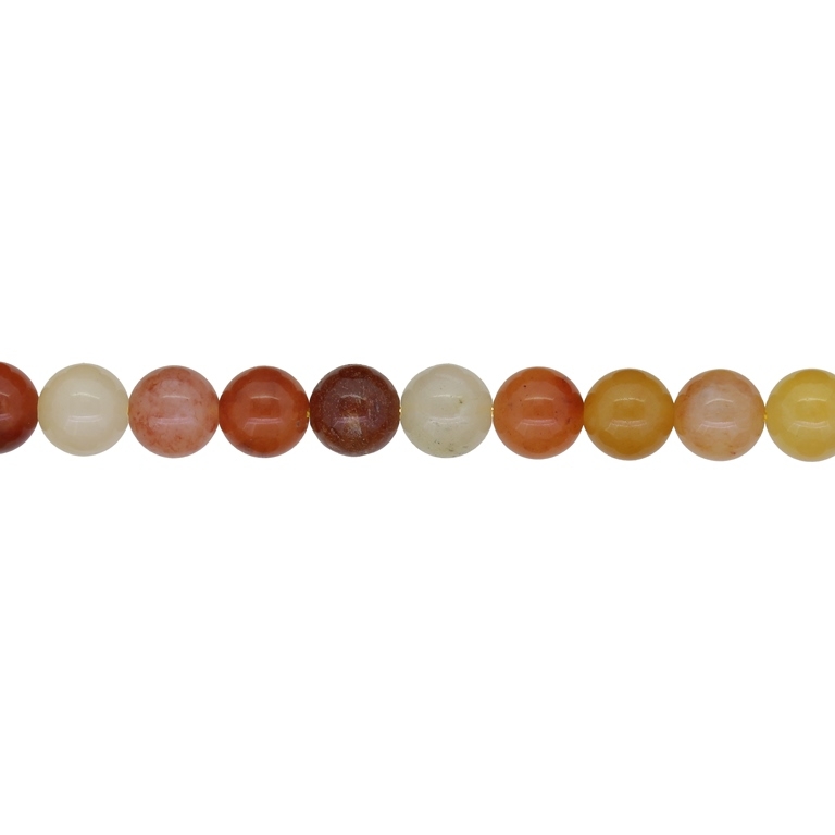 NATURAL STONE BEADS - JADE SILK GOLD - 8mm - STRING (48pcs.) Hole-1.0mm