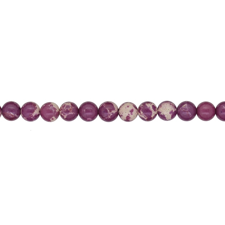 NATURAL STONE BEADS - JASPER IMPERIAL PURPLE - 6mm - STRING (64pcs.) Hole-1.0mm