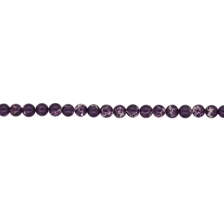 NATURAL STONE BEADS - JASPER IMPERIAL PURPLE (DARK) - 4mm - STRING (94pcs.) Hole-1.0mm