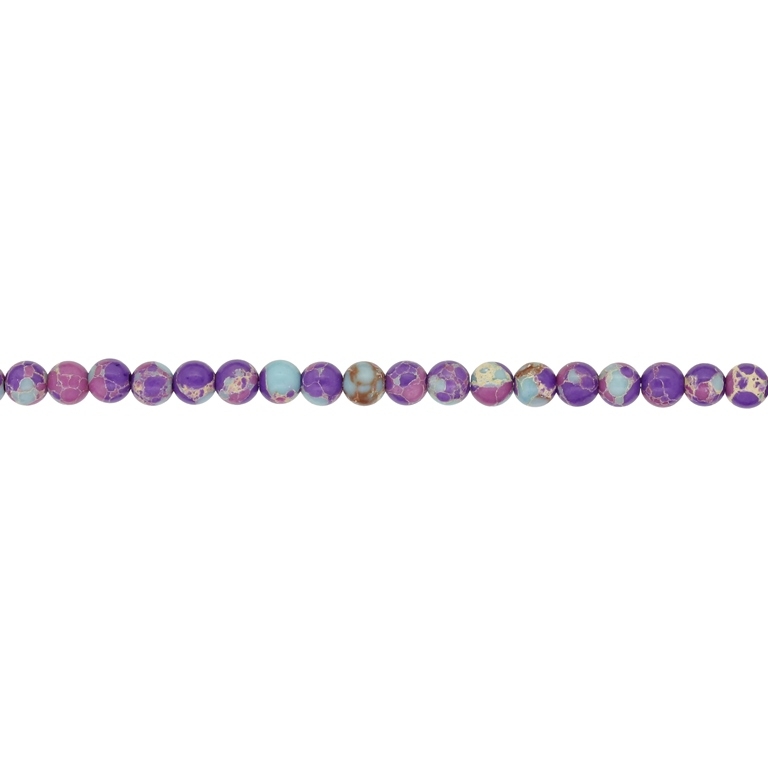 NATURAL STONE BEADS - JASPER IMPERIAL PURPLE-BLUE - 4mm - STRING (94pcs.) Hole-1.0mm