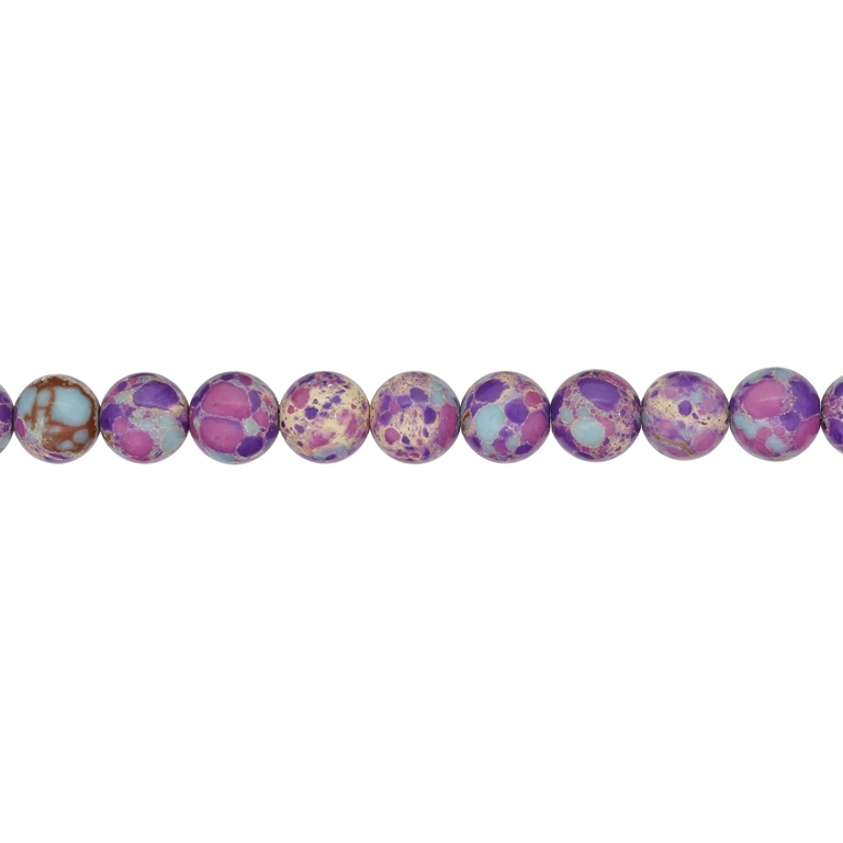 NATURAL STONE BEADS - JASPER IMPERIAL PURPLE-BLUE - 8mm - STRING (48pcs.) Hole-1.0mm