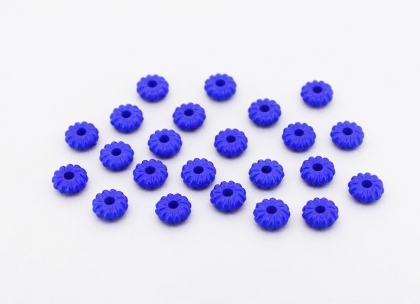 OPAQUE PLASTIC BEADS - WASHER DONUT - 3x8mm BLUE С33 - PACKAGE 500g Hole-2.5mm (3400pcs.)