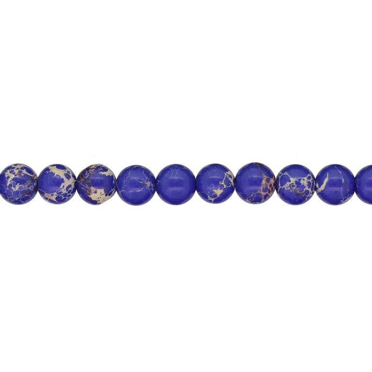 NATURAL STONE BEADS - JASPER IMPERIAL DARK BLUE - 8mm - STRING (48pcs.) Hole-1.0mm