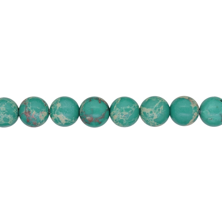 NATURAL STONE BEADS - JASPER IMPERIAL GREEN - 10mm - STRING (38pcs.) Hole-1.0mm