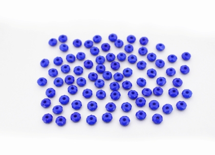 OPAQUE PLASTIC BEADS - WASHER FACETED - 3.5x6mm BLUE С33 - PACKAGE 500g Hole-1.8mm (6750pcs.)