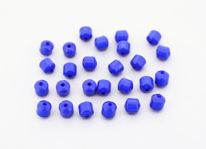 OPAQUE PLASTIC BEADS - CYLINDER 02 - 6x6mm BLUE С33 - PACKAGE 500g Hole-1.5mm (2850pcs.)