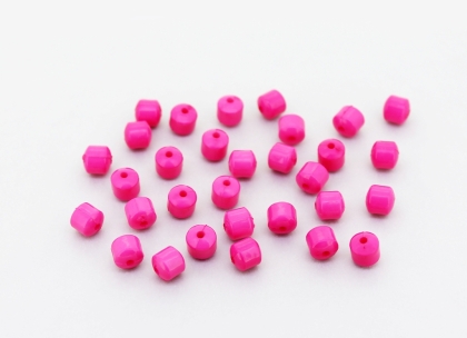 OPAQUE PLASTIC BEADS - CYLINDER 02 - 6x6mm CYCLAMEN PINK (LIGHT) С04 - PACKAGE 500g Hole-1.5mm (2850pcs.)