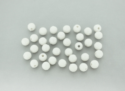 OPAQUE PLASTIC BEADS - BALL FACETED - 6mm WHITE С01 - PACKAGE 500g Hole-1.8mm (4500pcs.)