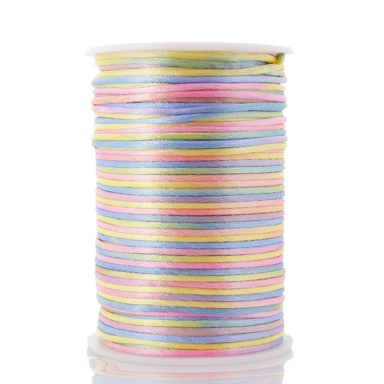 SATIN THREAD 2.0mm - RAINBOW (LIGHT) 328 - PACKAGE 2x90meters