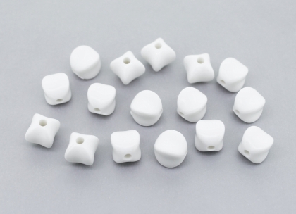 OPAQUE PLASTIC BEADS - LANTERN - 10x9mm WHITE С01 - PACKAGE 500g Hole-2.5mm (900pcs.)