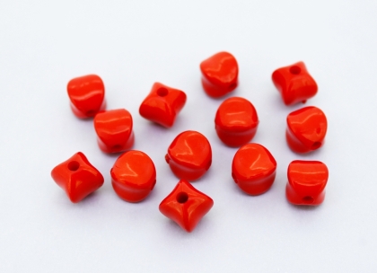 OPAQUE PLASTIC BEADS - LANTERN - 10x9mm RED С07 - PACKAGE 500g Hole-2.5mm (900pcs.)