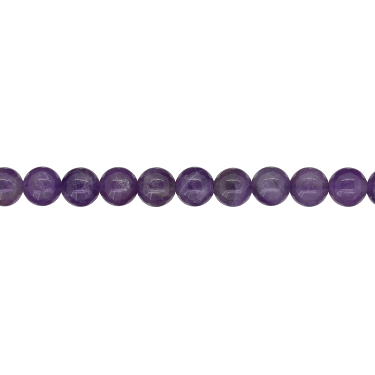 NATURAL STONE BEADS - AMETHYST - 7mm - STRING (50pcs.) Hole-1.6mm