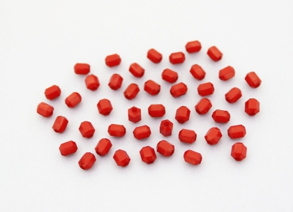 OPAQUE PLASTIC BEADS - CYLINDER FACETED 02 - 5x3.5mm RED С07 - PACKAGE 500g Hole-1.5mm (10800pcs.)