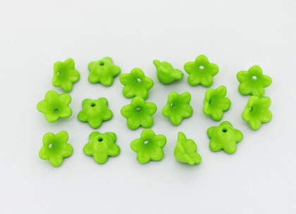 OPAQUE PLASTIC BEADS - SEPAL 01 - 12x6mm GREEN С23 - PACKAGE 500g Hole-1.8mm (2000pcs.)