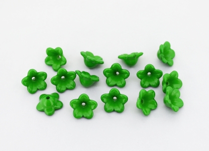 OPAQUE PLASTIC BEADS - SEPAL 01 - 12x6mm GREEN (DARK) С24 - PACKAGE 500g Hole-1.8mm (1950pcs.)