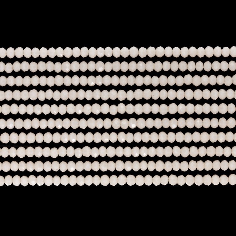 СТЪКЛЕНИ МЪНИСТА - КРИСТАЛИ - 2.5х2мм - ПЛЪТНИ - КРЕМАВО СВ. 050 - ПАКЕТ (10х166 бр.) Отвор-0.8мм