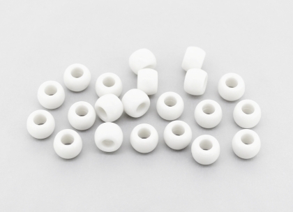 OPAQUE PLASTIC BEADS - CYLINDER 01 - 6x8mm WHITE С01 - PACKAGE 500g Hole-4.0mm (1950pcs.)