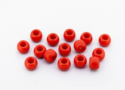 OPAQUE PLASTIC BEADS - CYLINDER 01 - 6x8mm RED С07 - PACKAGE 500g Hole-4.0mm (1950pcs.)