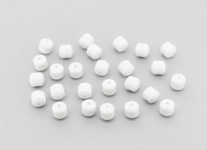 OPAQUE PLASTIC BEADS - CYLINDER 02 - 6x6mm WHITE С01 - PACKAGE 500g Hole-1.5mm (2850pcs.)