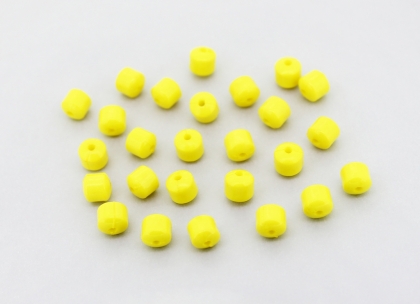 OPAQUE PLASTIC BEADS - CYLINDER 02 - 6x6mm YELLOW С17 - PACKAGE 500g Hole-1.5mm (2850pcs.)