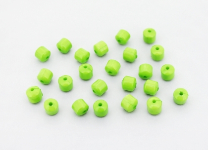 OPAQUE PLASTIC BEADS - CYLINDER 02 - 6x6mm GREEN С23 - PACKAGE 500g Hole-1.5mm (2850pcs.)