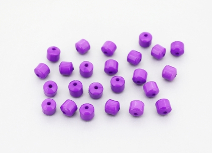 OPAQUE PLASTIC BEADS - CYLINDER 02 - 6x6mm PURPLE С13 - PACKAGE 500g Hole-1.5mm (2850pcs.)