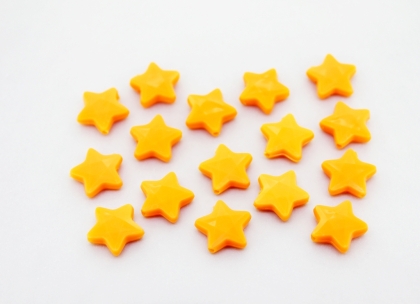 OPAQUE PLASTIC BEADS - STAR 03 FACETED - 13х14х4.5mm ORANGE (LIGHT) ВА12 - 50g Hole-1.5mm (117pcs.)